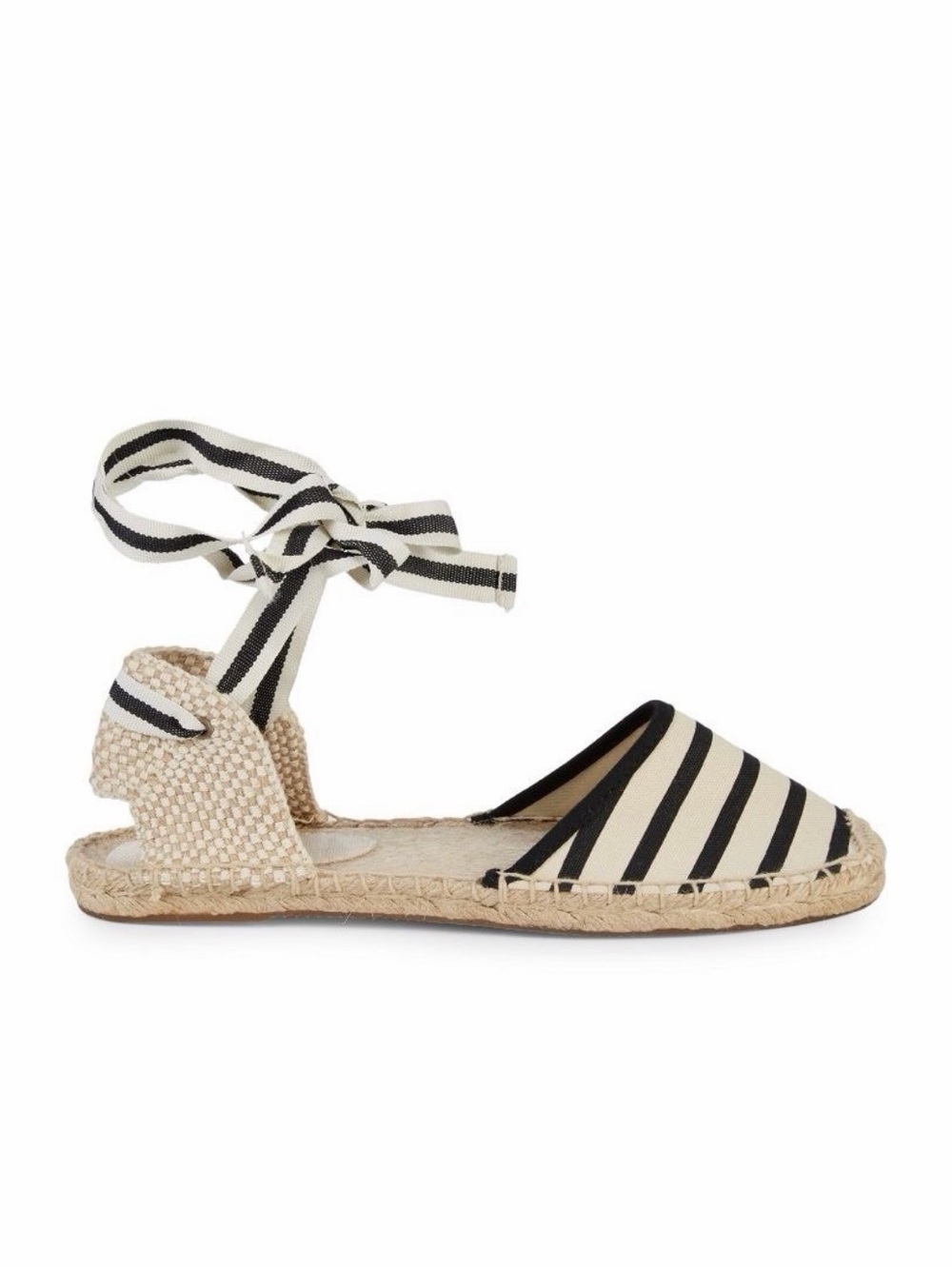 Soludos Striped Ankle-Tie Espadrilles